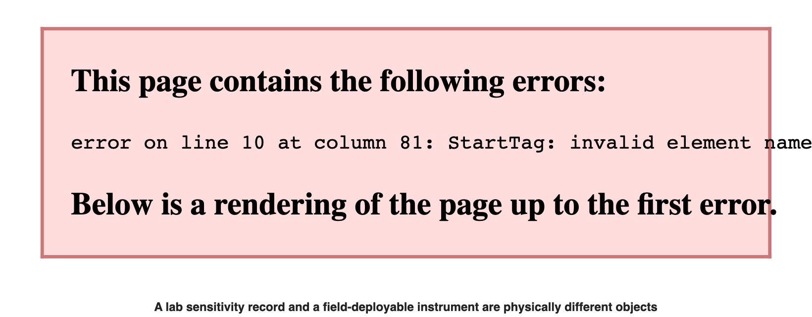 A lab sensitivity record and a field-deployable instrument are physically different objects